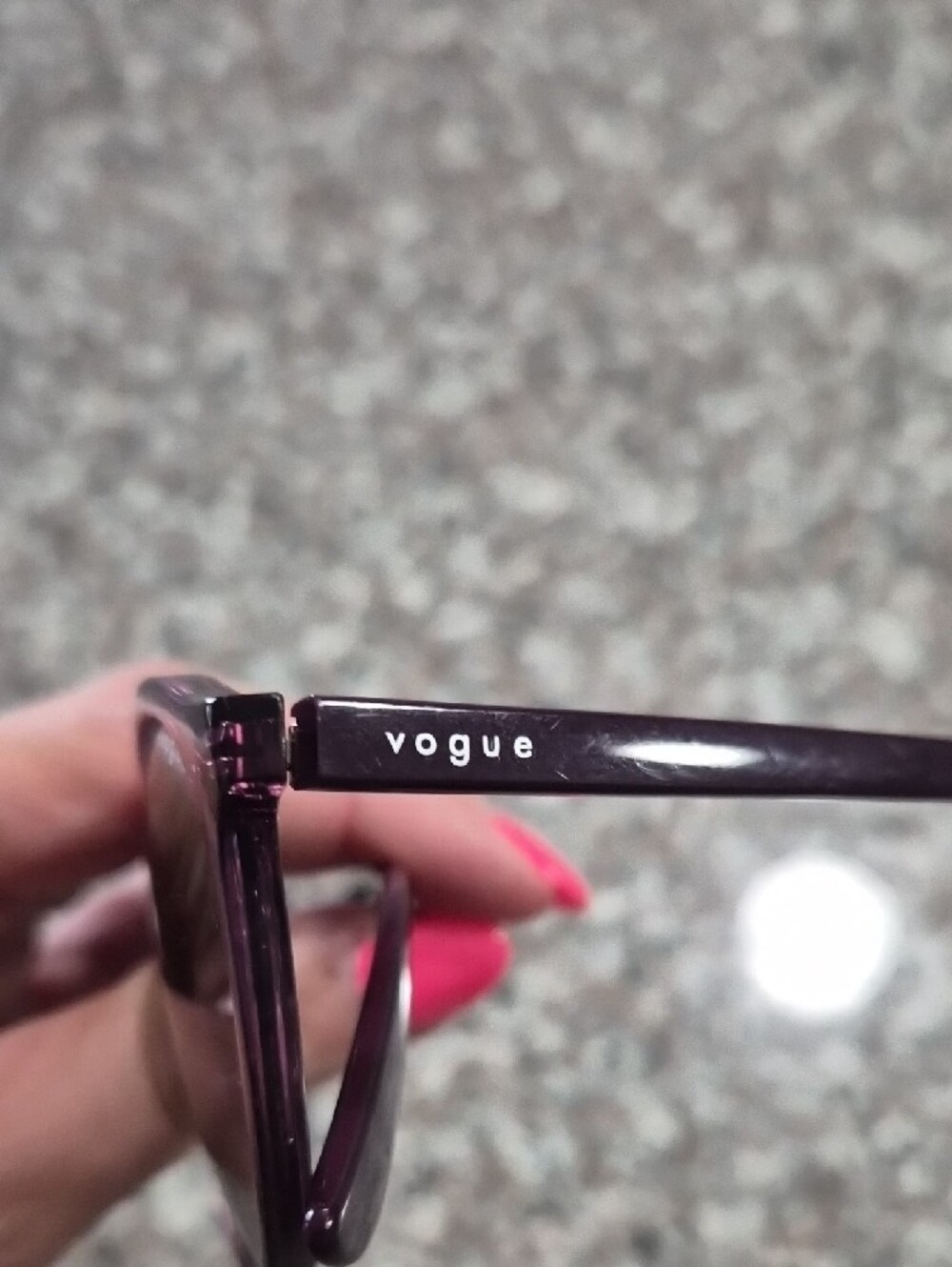 Vogue Translucent Purple Round Women’s Sunglasses - Picture 3 of 7